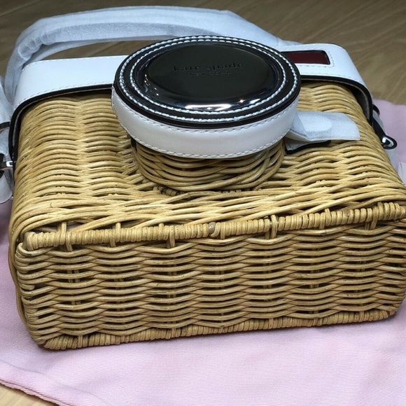Kate Spade 3-D Rose Wicker Camera Crossbody Bag - Picture 8 of 9